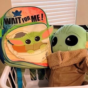 Starwars Mandalorian backpack and pillow